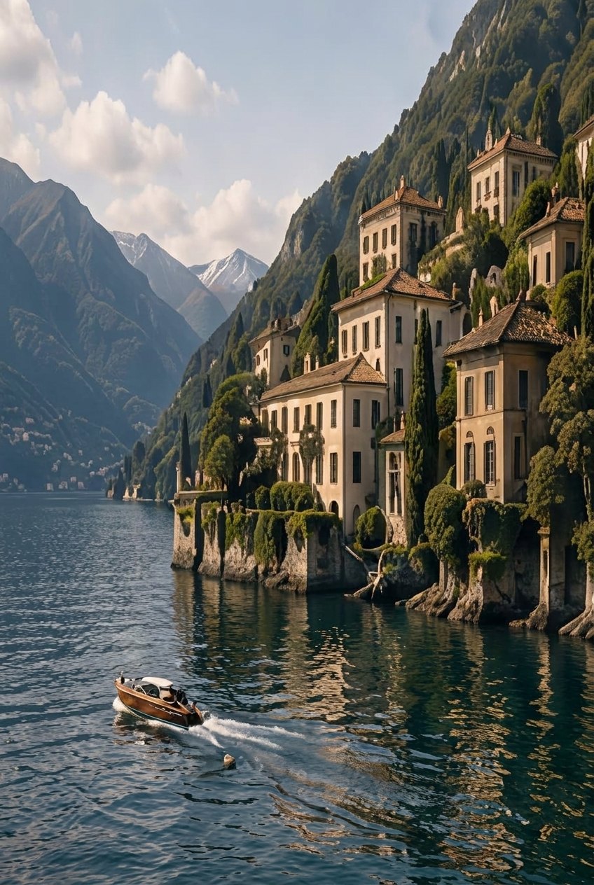 Historic lakeside villas on the Italian lakes
